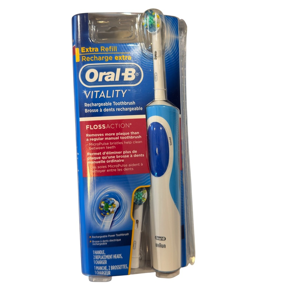 Oral-B Vitality Electric‎ Toothbrush Blue White FlossAction Rechargeable New